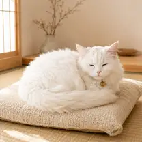 シフォンの白猫